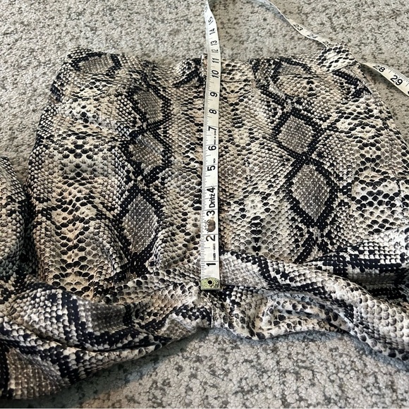 Zara Brown Snakeskin Print High Rise Skinny Pants Size 6 - Picture 8 of 9